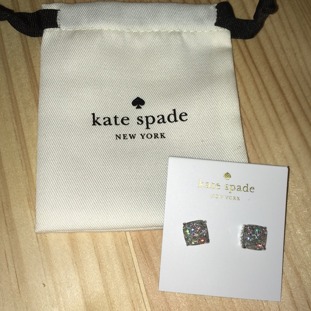 Kate Spade Square Silver Earrings - Picture 2 of 2
